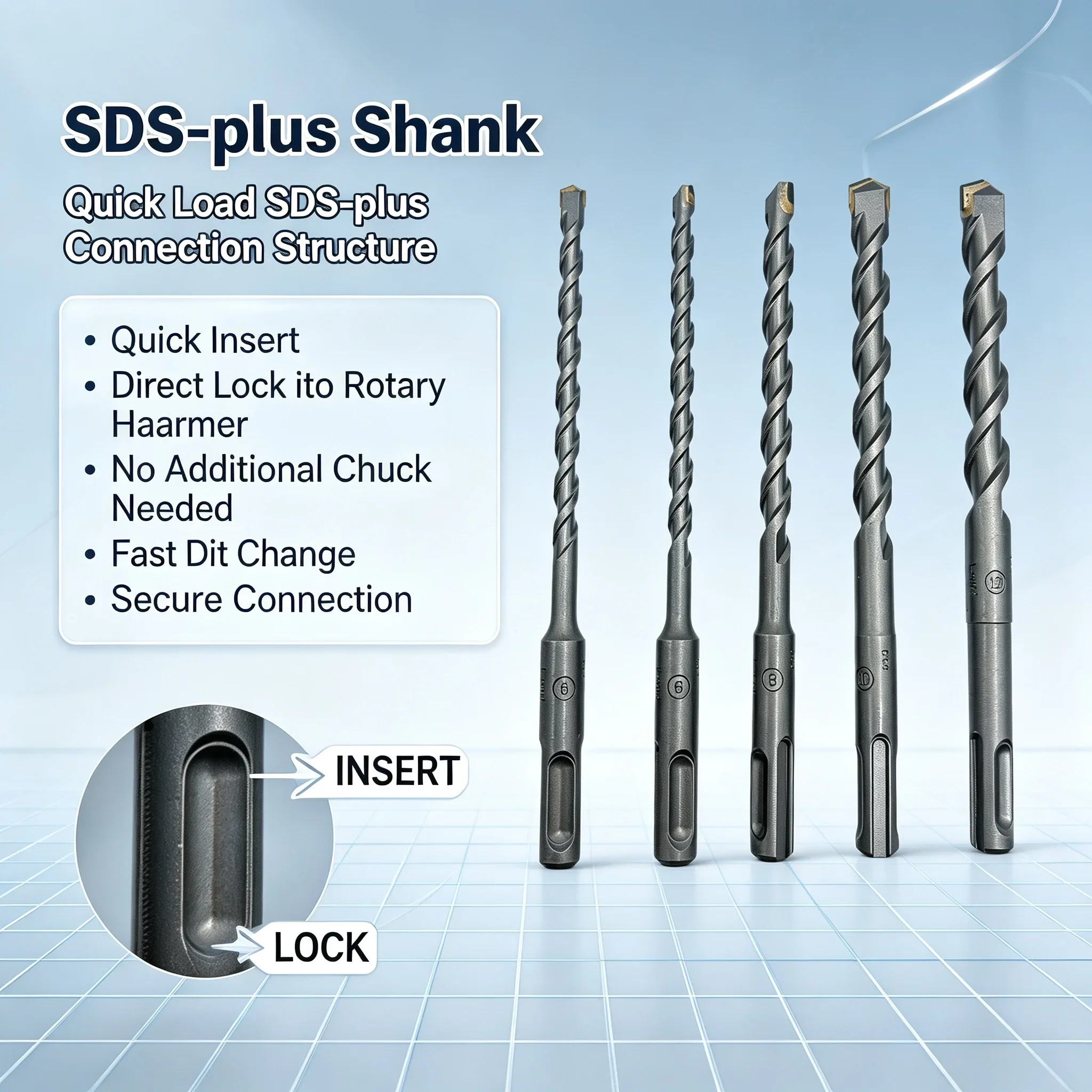 Carbide End Mill - Bosch SDS‑plus‑1 5Pcs Masonry Hammer Drill
