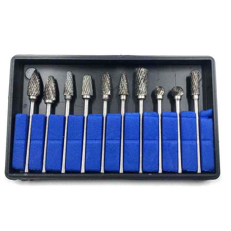 Carbide End Mill - 10Pcs Dental Tungsten Carbide Burs Kits