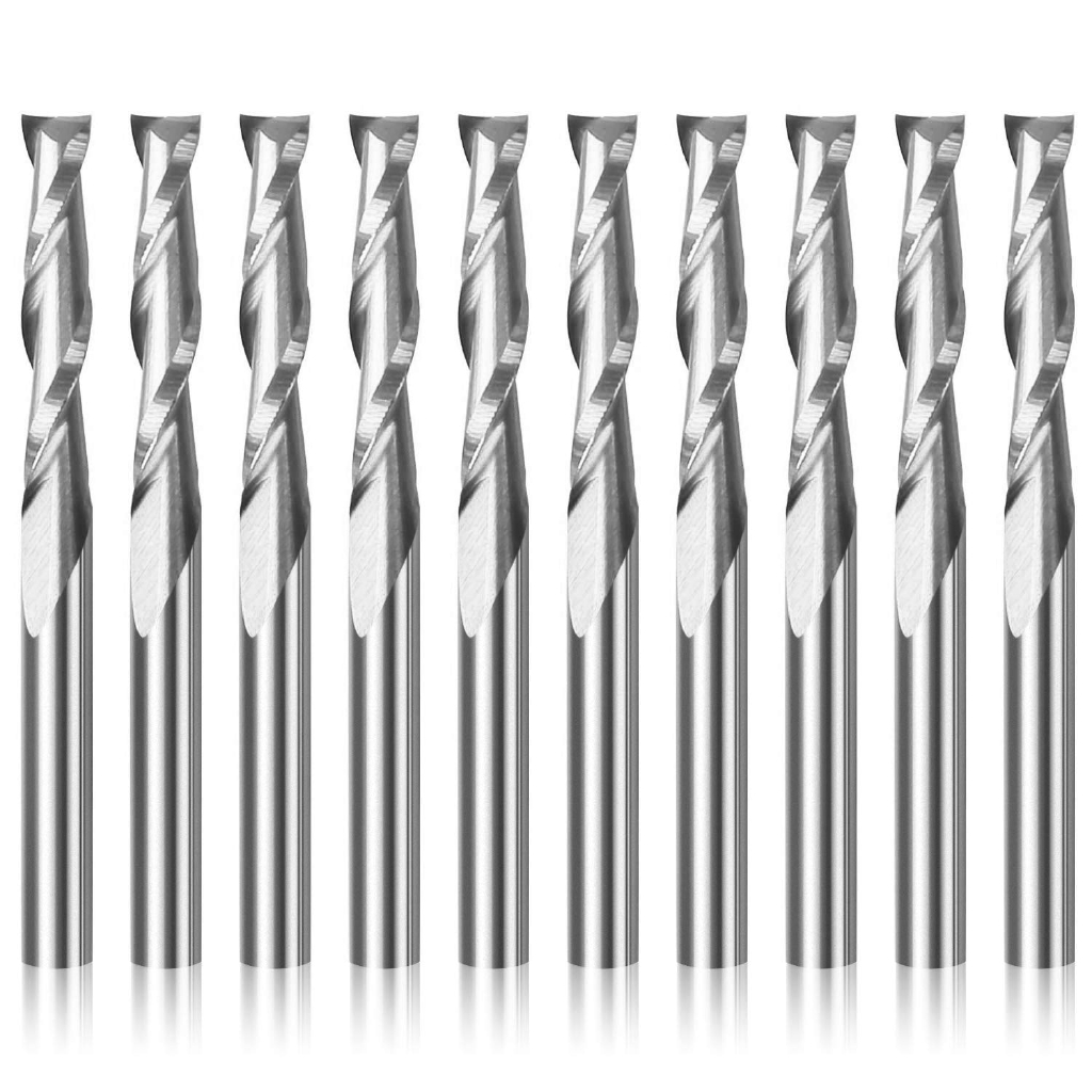 End Mill Set - 10pcs 3.175 1/8 Shank 2 Flutes