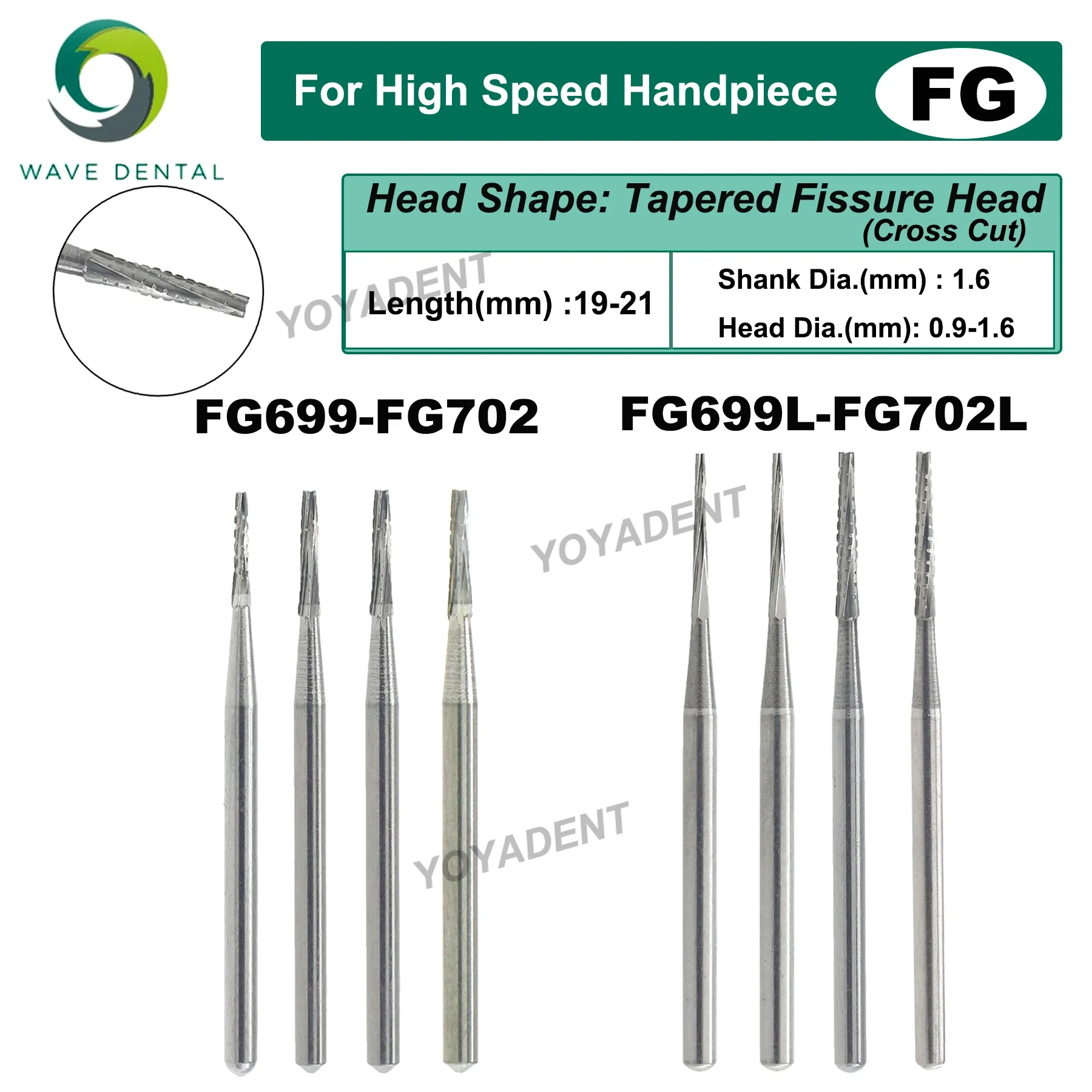 Carbide End Mill - PRIMA WAVE Dental Burs Tungsten Carbide