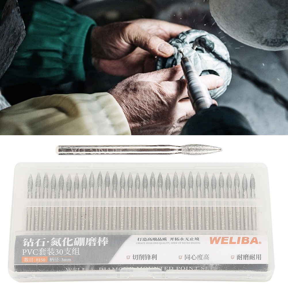30pcs 150Grit Tip Diamond Grin - огляд і ціна Cnc Bits