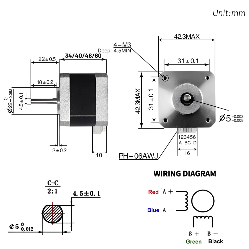 Nema 17 42mm Stepper Motor Ope - огляд і ціна Nema 17 Stepper