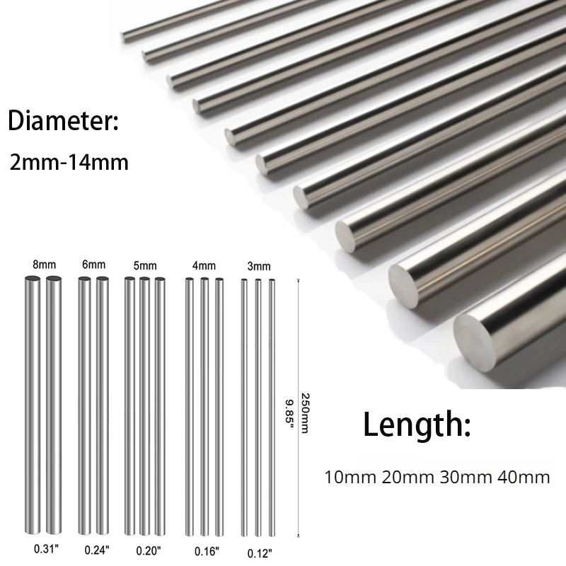 10/25Pc Stainles Steel Solid R - огляд і ціна Linear Rod 8Mm