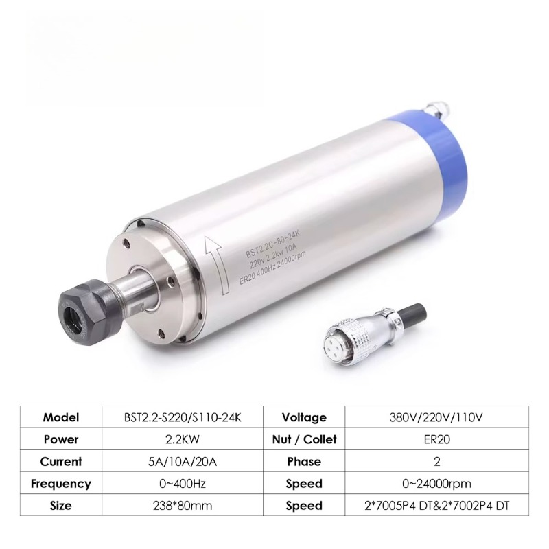 2.2KW ER20 Water Cooled Spindl - огляд і ціна Water Cooled Spindle