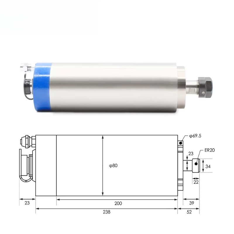 2.2KW ER20 Water Cooled Spindl - огляд і ціна Water Cooled Spindle