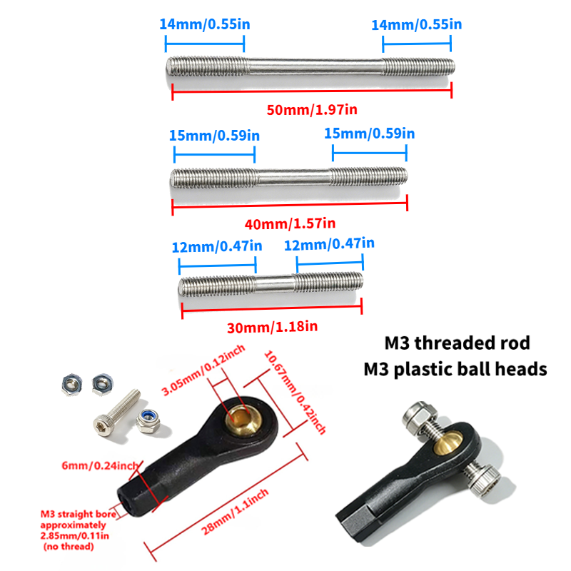 Set including 2 M3 plastic bal - огляд і ціна Ball Screw
