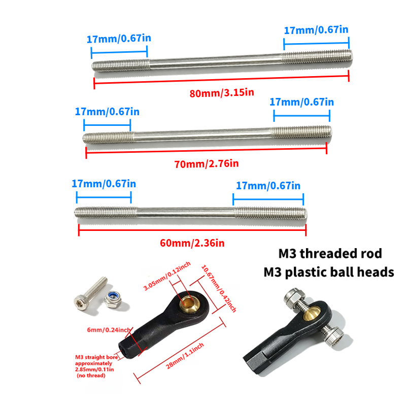 Set including 2 M3 plastic bal - огляд і ціна Ball Screw