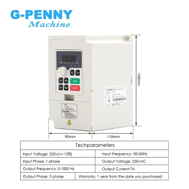 Gpenny 1.5kw ER16 D80mm Water  - огляд і ціна Water Cooled Spindle
