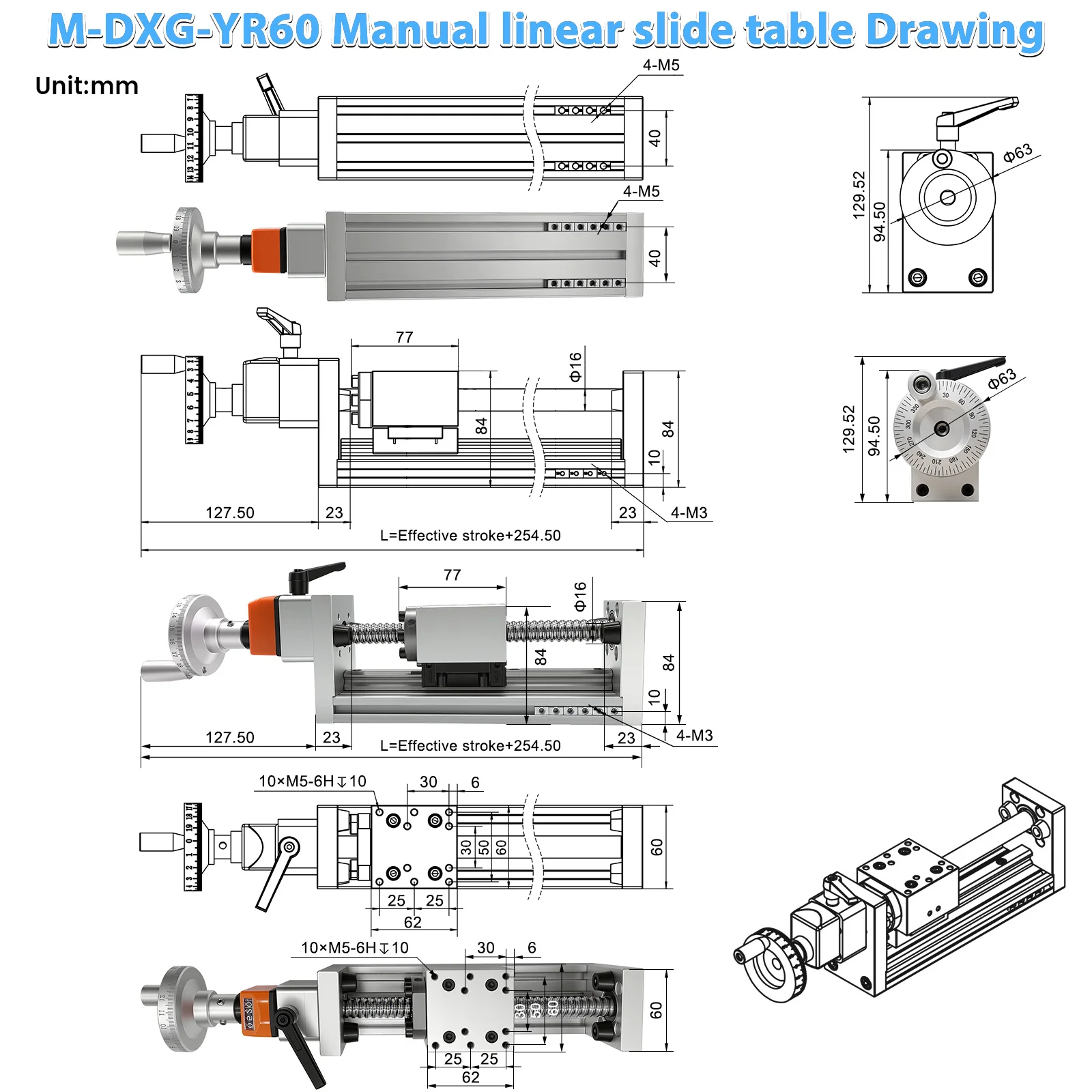 60KG Load Manual Linear Guide  - огляд і ціна Linear Rail