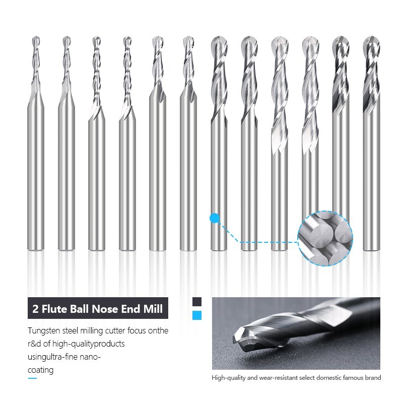 XCAN 3.175 Shank Ball Nose Mil - огляд і ціна End Mill Set