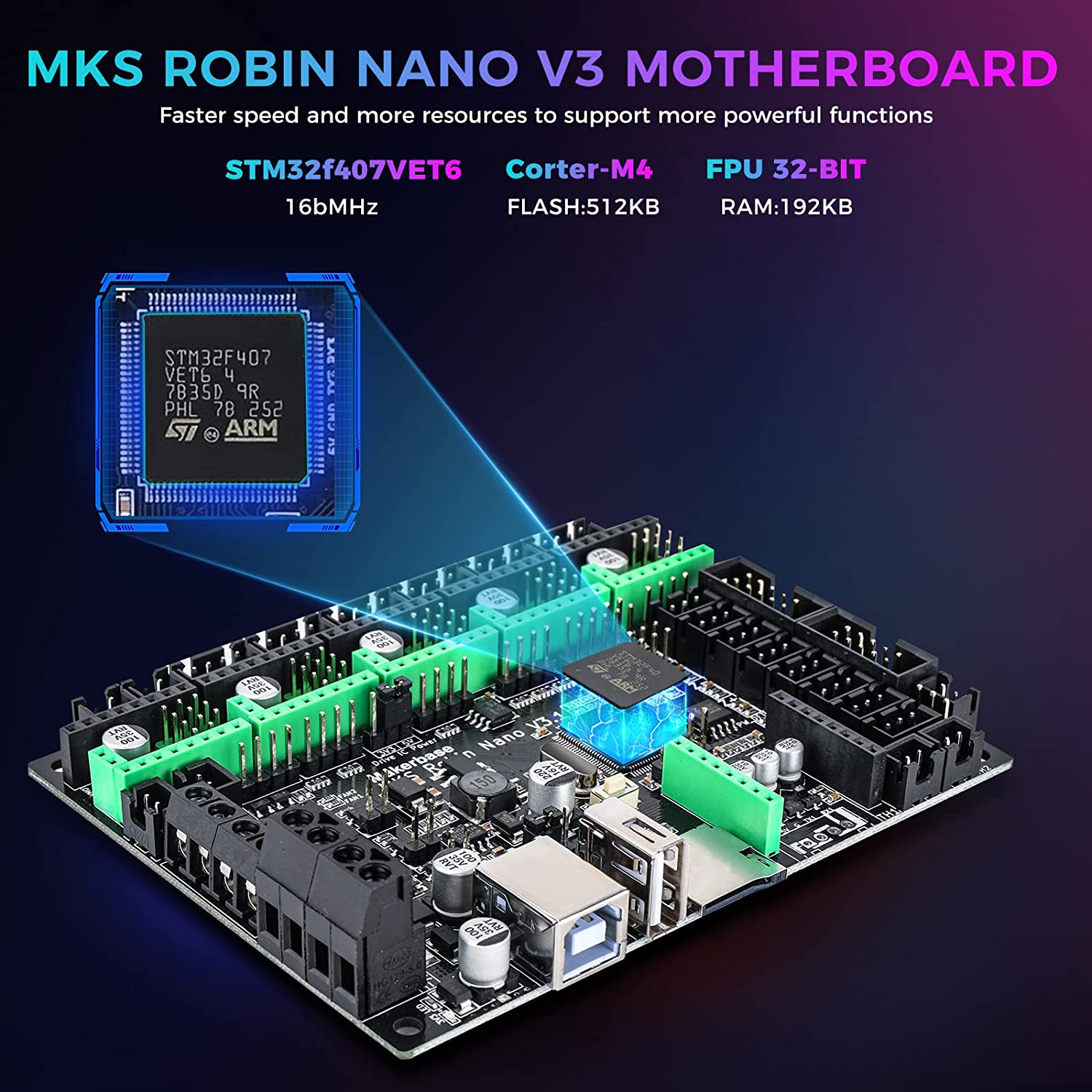 Makerbase MKS Robin Nano V3 32 - огляд і ціна Lm8Uu Bearing