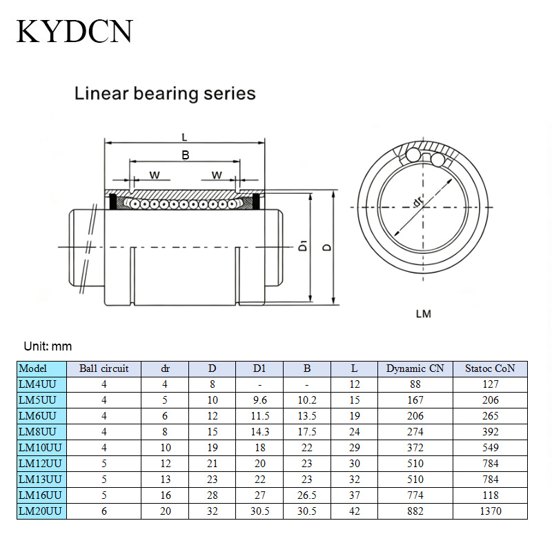 12pcs LM8UU LM3UU LM6UU LM10UU - огляд і ціна Lm8Uu Bearing